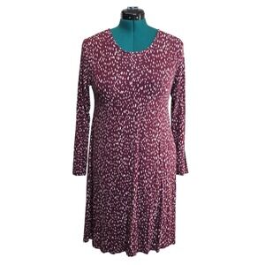 B/T By Tavi Fair‎ Trade Patterned Dress Long Sleeve Knee Length Size M Boutique